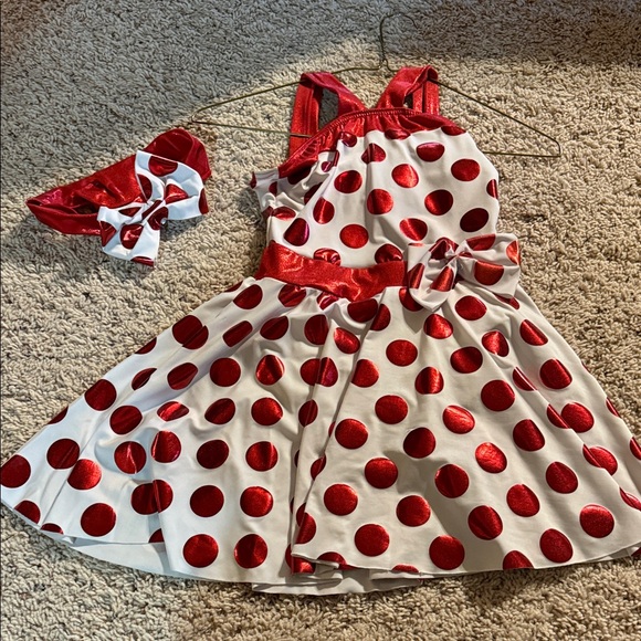 Weissman Other - Weissman Designs for dance red white polka dot dance costume one piece sz MC